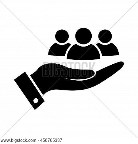 Customer Care Icon In Flat Style. Social Help Symbol On White Background. Retention Client Sign In B