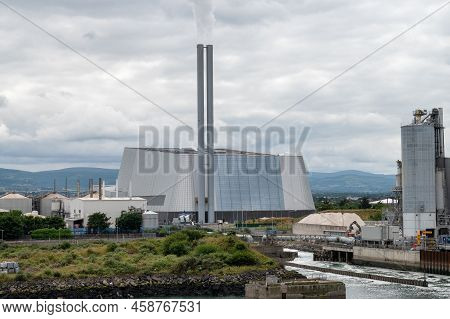 Dublin, Ireland- July 7, 2022: Poolbeg Combined Cycle Gas Turbine (ccgt) In Dublin Ireland