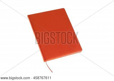 Orange Note Book Isolate On White Background