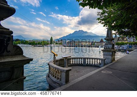 Famous Lake Lucerne Called Vierwaldstatter See - Lucerne, Switzerland Europe - July 14, 2022