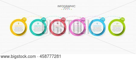 Presentation Business Abstract Background Infographic Template Circle Colorful With 6 Step