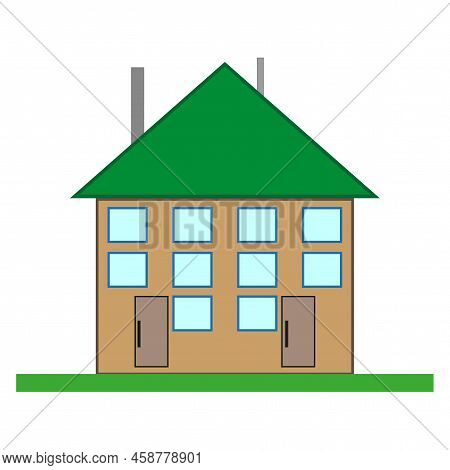 House On A White Background. Vector Illustration. Stock Image.
