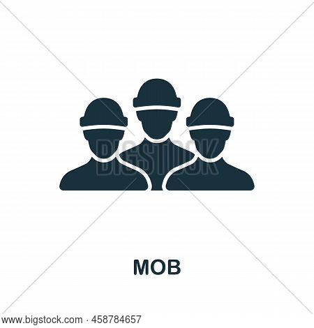 Mob Icon. Monochrome Simple Line Protest Icon For Templates, Web Design And Infographics