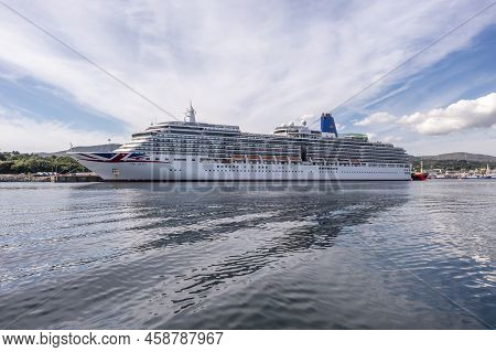 Killybegs, Ireland - July 22 2022: Ms Arcadia Is A Cruise Ship In The P And O Cruises Fleet Visiting