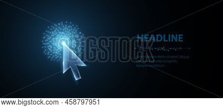 Click. Computer Mouse Arrow Cursor Pointer. Click Here Button, Buy Now, Online Oder, Digital Icon, W