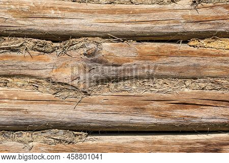 Demonstration Of Construction Technology In The Modra Open-air Museum.detail Of The Perimeter Wall B