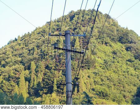 Cable Multi Route Pole Power Facilities High Voltage Line