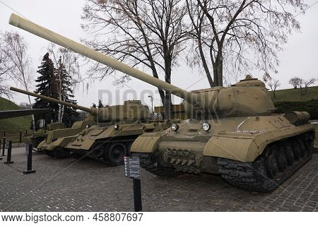 Kiev, Ukraine December 10, 2020: Heavy Tank Ys-1 In The Museum Of Military Equipment For All To See