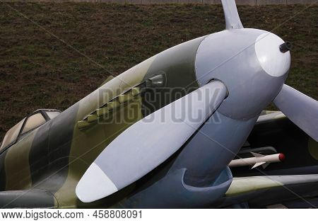 Kiev, Ukraine December 10, 2020: Yak-9 Fighter Aircraft At The Museum Of Military Equipment For Publ