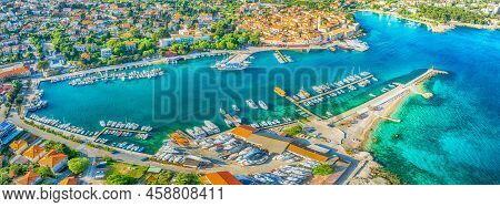Aerial View With Krk Town In Krk Island, Croatia