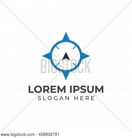 Compass Logo, Directional Guide Or Pandom. Compass Logo Icon Vector Illustration Template.