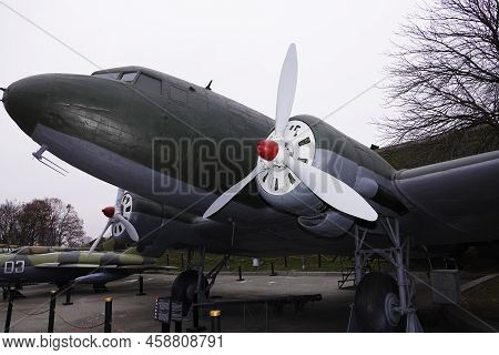 Kiev, Ukraine December 10, 2020: Transport Aircraft Li-2 At The Museum Of Military Equipment For Pub