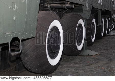 Kyiv, Ukraine December 10, 2020: Transport And Launcher On The Maz-547a Chassis Of The Pioneer Mediu