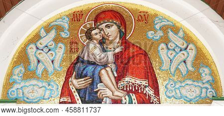 Kiev, Ukraine April 13, 2021: Holy Vvedensky Monastery In The City Of Kiev