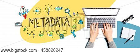 Metadata With Person Using A Laptop Computer