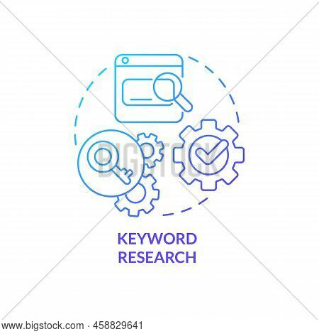 Keyword Research Blue Gradient Concept Icon. Seo Technology. Optimization. Data For Content Design A