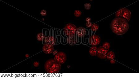 Red Balls And Circles, Water Microbes And Microorganisms, Medicine And Biology, Blood Microscope Clo