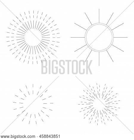 Circles Rays Lines. Woodcut Style. Vector Illustration. Stock Image.