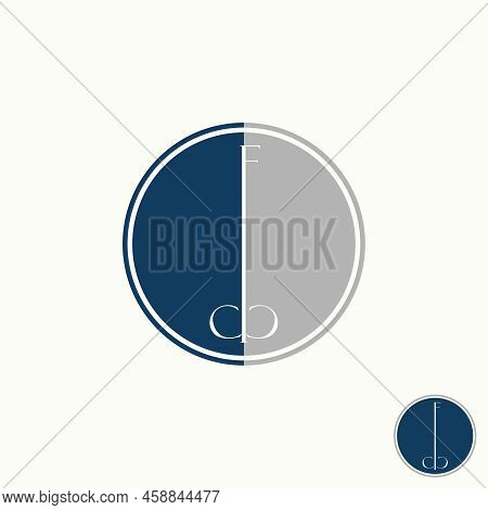 Simple And Unique Letter Or Word Cfc Serif Font Like Key On Circle Block Image Graphic Icon Logo Des