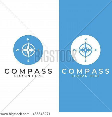 Compass Logo, Directional Guide Or Pandom. Compass Logo Icon Vector Illustration Template.