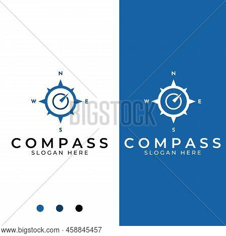 Compass Logo, Directional Guide Or Pandom. Compass Logo Icon Vector Illustration Template.