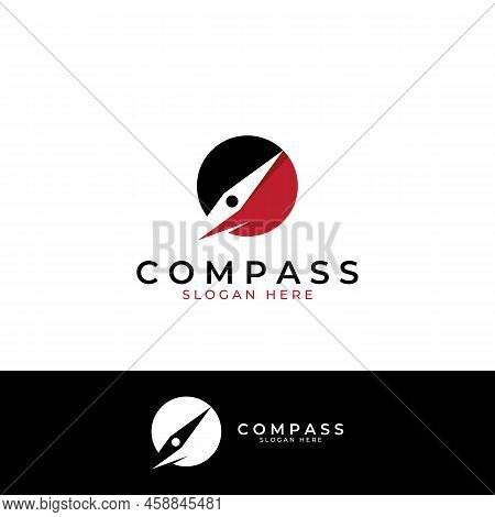 Compass Logo, Directional Guide Or Pandom. Compass Logo Icon Vector Illustration Template.