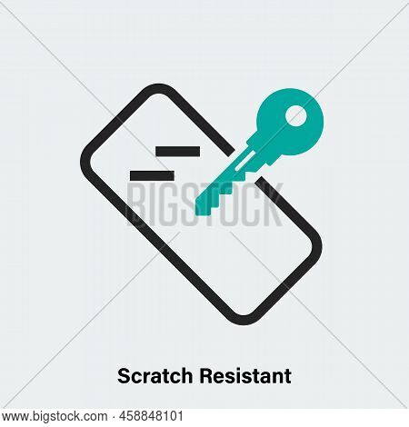 Vector Image Of Key And Smartphone Case With Scratch Resistance Text