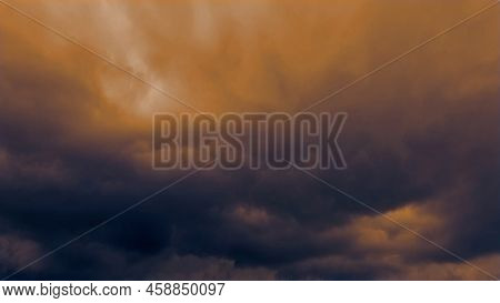 Dark Dirty Orange Clouds - Backdrop For War Artworks - Abstract 3d Illustration