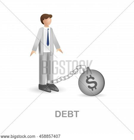 Debt Icon. 3d Illustration From Economic Collection. Creative Debt 3d Icon For Web Design, Templates