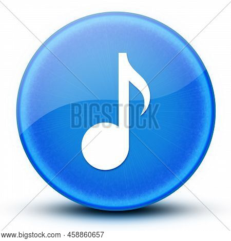 Music Eyeball Glossy Elegant Blue Round Button Abstract Illustration
