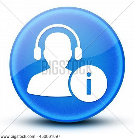 Help Desk Eyeball Glossy Elegant Blue Round Button Abstract Illustration