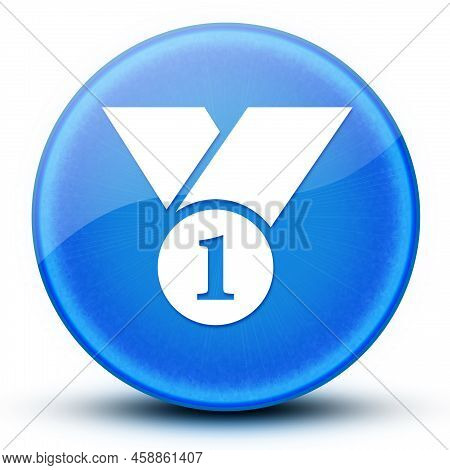 Number 1 Eyeball Glossy Elegant Blue Round Button Abstract Illustration