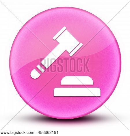Auction Eyeball Glossy Pink Round Button Abstract Illustration