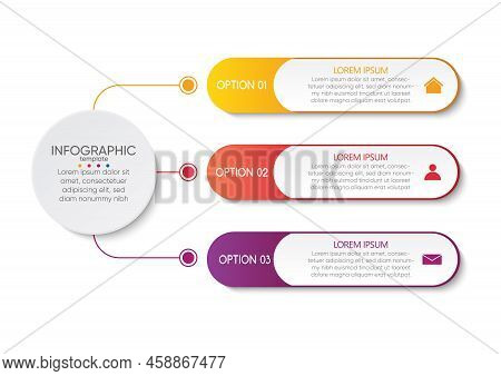 Three Step Business Infographic Template Abstract Background