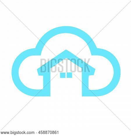 Home Cloud Icon. Vector House Isolated On A White Background. House Logo. House Cloud Vector. Simple