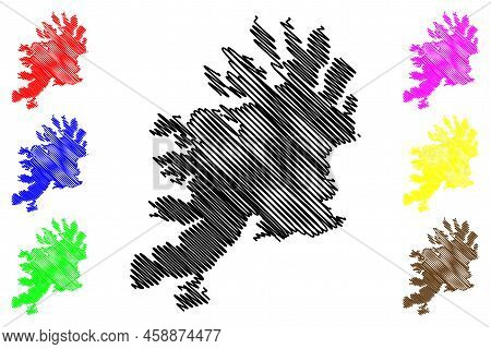 Senja Island (kingdom Of Norway) Map Vector Illustration, Scribble Sketch Sazza Map