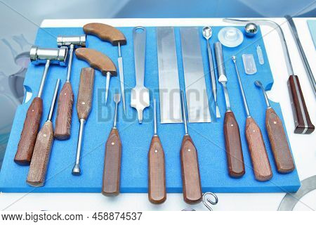 Exhibition Of Orthopedic Instruments. A Unique And Sophisticated Instrument For Performing Surgical