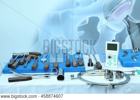 Exhibition Of Orthopedic Instruments. A Unique And Sophisticated Instrument For Performing Surgical