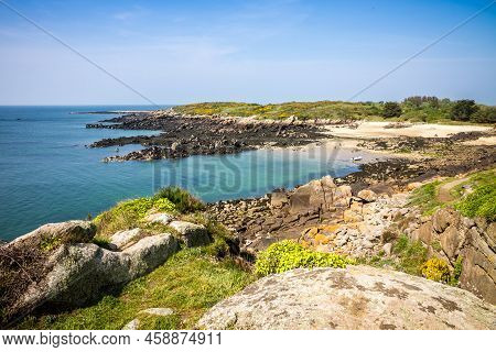 Chausey Island Coast And Cliffs Landscape In Brittany, France