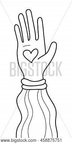 Likes Giving Concept Vector In Doodle Style. Give Hearts As Love, Impression, Friendship. Followers 