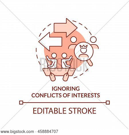 Ignoring Conflicts Of Interests Terracotta Concept Icon. Unethical Behavior In Work Abstract Idea Th