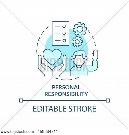 Personal Responsibility Turquoise Concept Icon. Type Of Csr Abstract Idea Thin Line Illustration. In