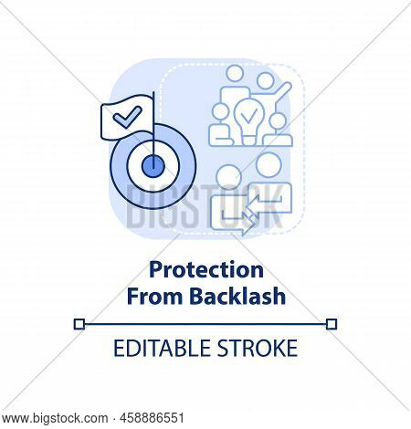 Protection From Backlash Light Blue Concept Icon. Advantage Of Digital Engagement Abstract Idea Thin