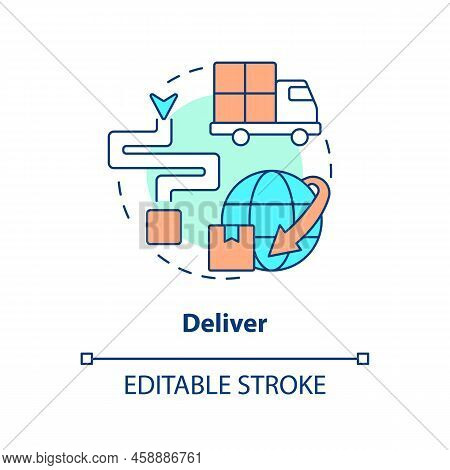 Deliver Concept Icon. Transportation. Component Of Supply Chain Management Abstract Idea Thin Line I