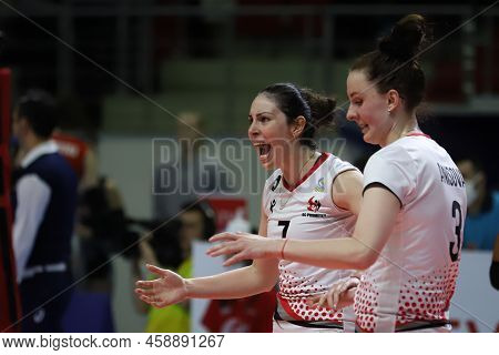 Istanbul, Turkey - February 03, 2022: Lora Kitipova In Sc Prometey Vs Lokomotiv Kaliningrad Cev Cham