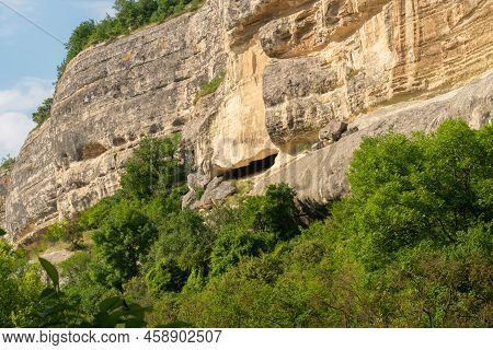 Ancient Bakhchisaray City Cave Road Chufut Crimea Medieval Fortress Stone, For History Blue In Archi