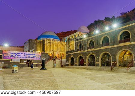 Tiberias, Israel - July 27, 2022: Evening View Of The Tomb Of Rabbi Meir Baal Hanes, With Visitors, 
