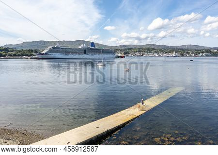 Killybegs, Ireland - July 22 2022: Ms Arcadia Is A Cruise Ship In The P And O Cruises Fleet Visiting