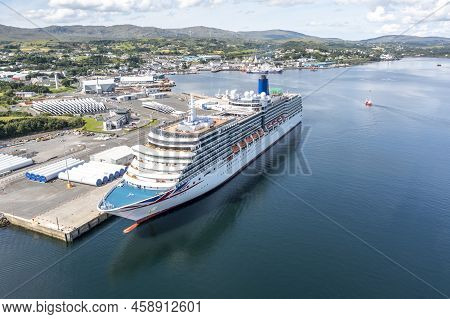 Killybegs, Ireland - July 22 2022: Ms Arcadia Is A Cruise Ship In The P And O Cruises Fleet Visiting