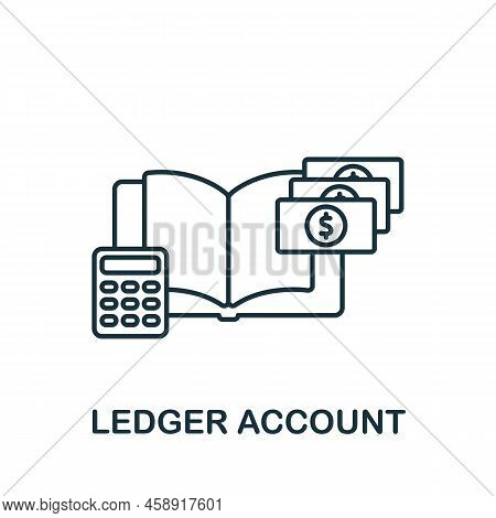 Ledger Account Icon. Monochrome Simple Accounting Icon For Templates, Web Design And Infographics